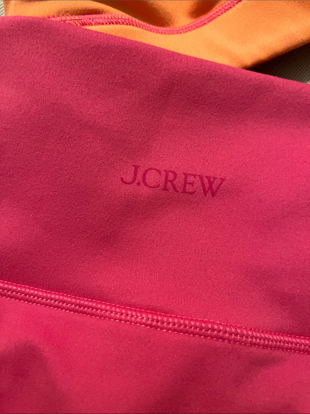 J. Crew Bright Pink Athletic Set- Skirt with Built-In Shorts and Reversible Bra - Picture 7 of 10